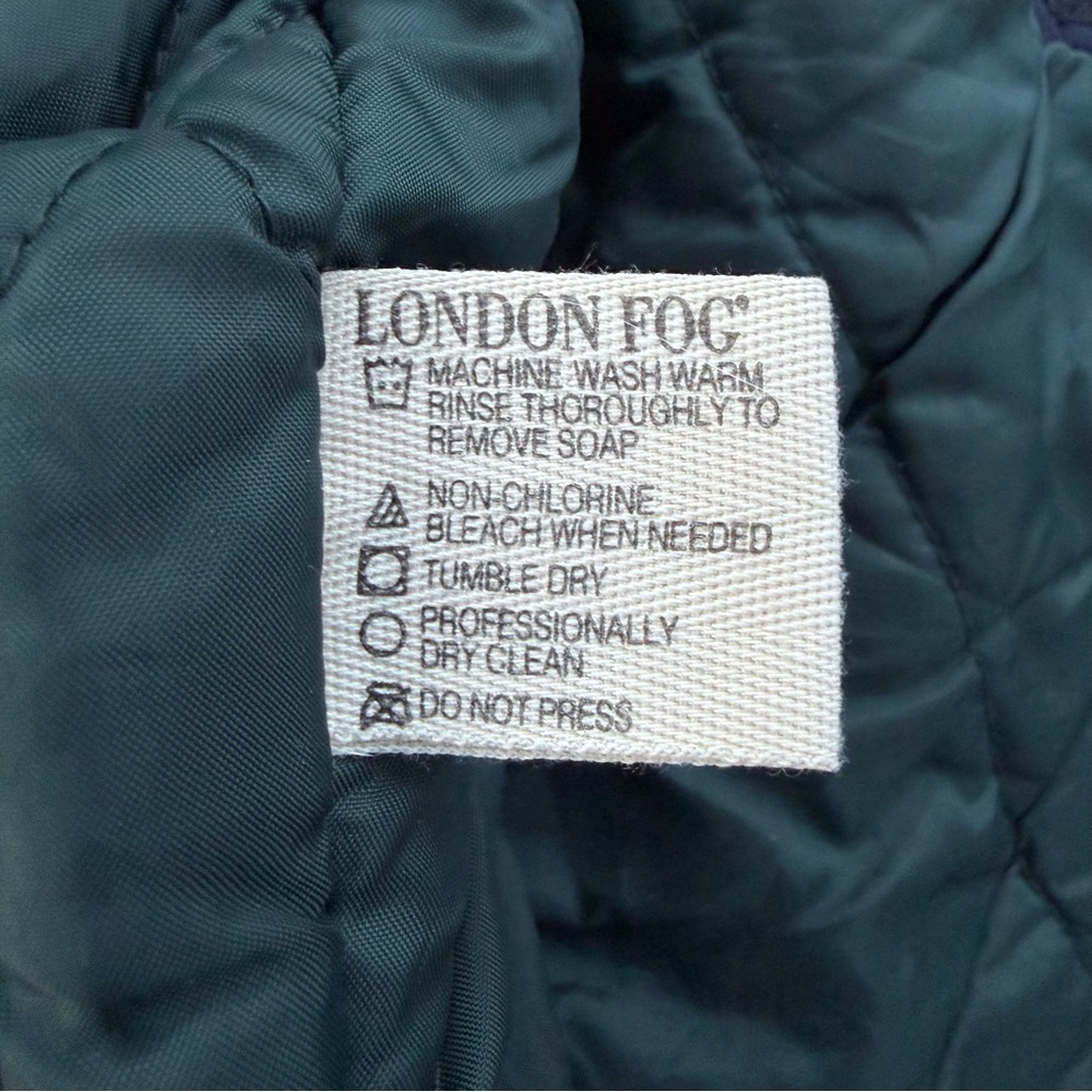 London Fog Green and Navy Blue Bomber Jacket with Removable Liner, Men's Medium - Picture 10 of 10